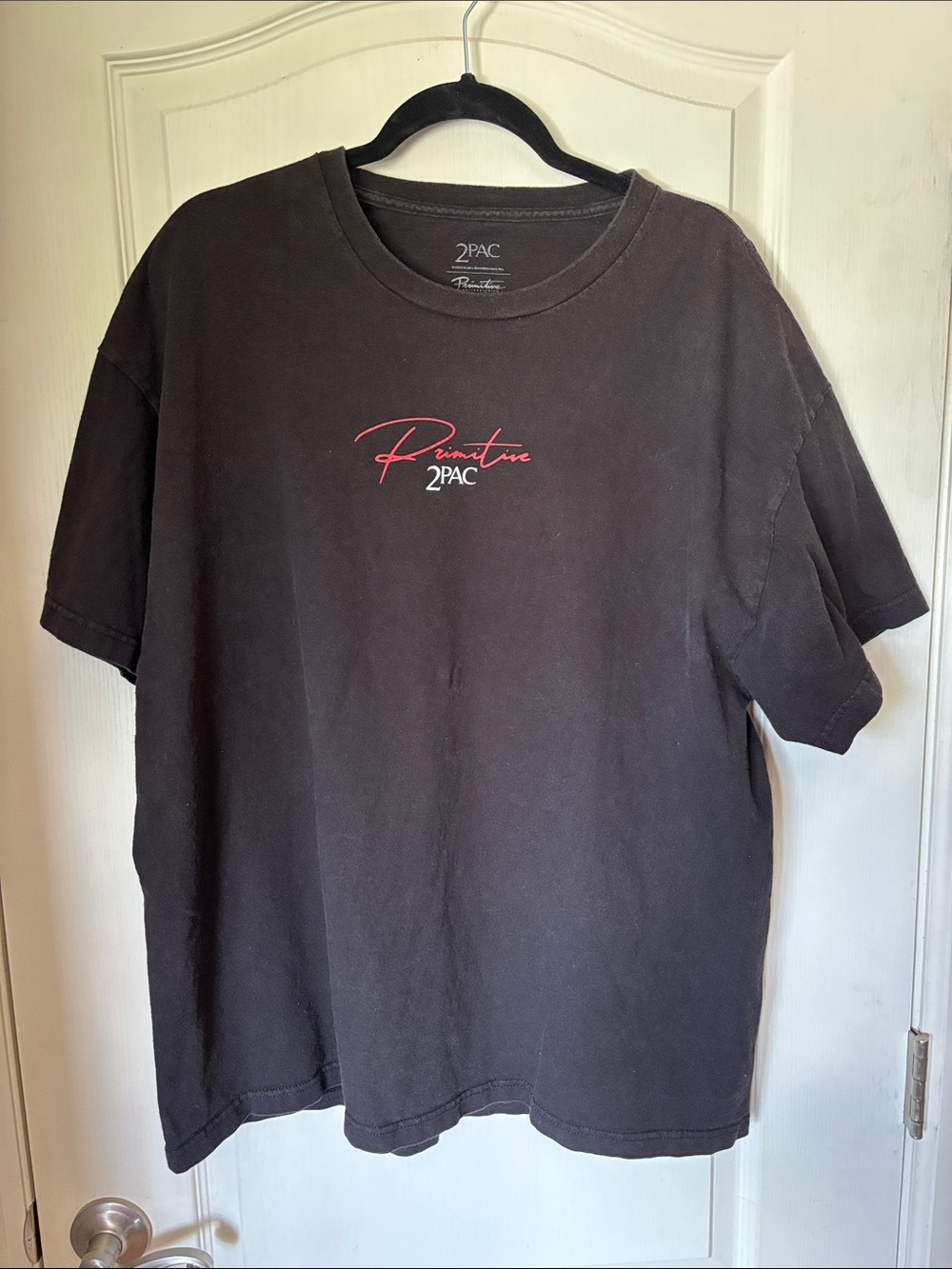 Primitive Black Short-Sleeve Tee with Red Logo